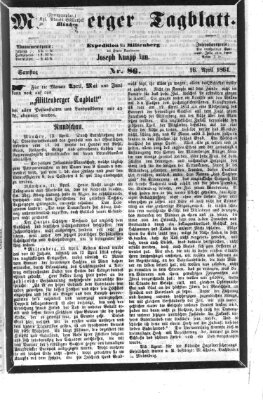Miltenberger Tagblatt Samstag 16. April 1864