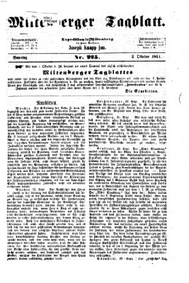 Miltenberger Tagblatt Sonntag 2. Oktober 1864
