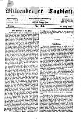 Miltenberger Tagblatt Montag 20. März 1865