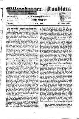 Miltenberger Tagblatt Samstag 25. März 1865