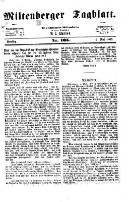 Miltenberger Tagblatt Samstag 6. Mai 1865