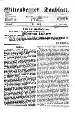 Miltenberger Tagblatt Mittwoch 21. Juni 1865