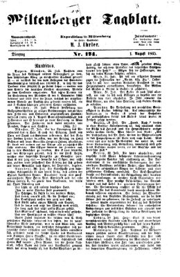 Miltenberger Tagblatt Dienstag 1. August 1865
