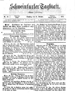 Schweinfurter Tagblatt Samstag 31. Januar 1863