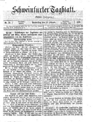 Schweinfurter Tagblatt Donnerstag 12. Februar 1863