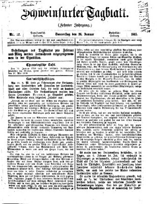 Schweinfurter Tagblatt Donnerstag 26. Januar 1865