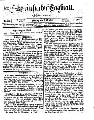 Schweinfurter Tagblatt Montag 2. Oktober 1865