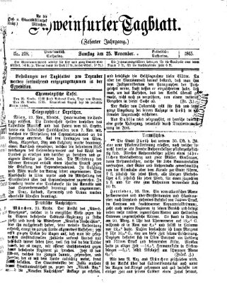 Schweinfurter Tagblatt Samstag 25. November 1865