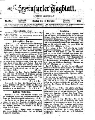 Schweinfurter Tagblatt Dienstag 12. Dezember 1865