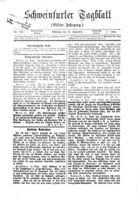 Schweinfurter Tagblatt Mittwoch 19. September 1866