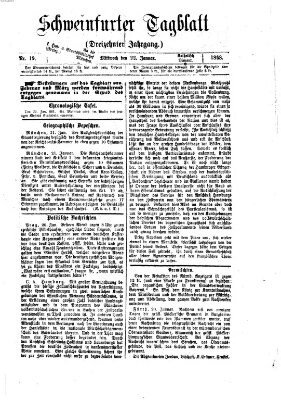 Schweinfurter Tagblatt Mittwoch 22. Januar 1868