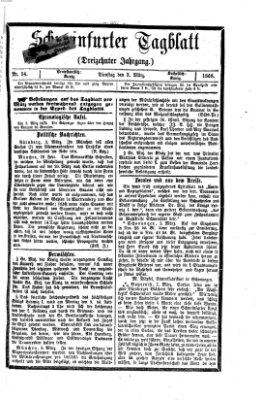 Schweinfurter Tagblatt Dienstag 3. März 1868