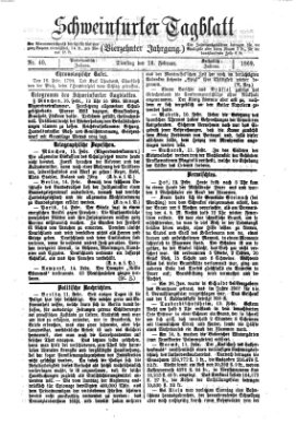 Schweinfurter Tagblatt Dienstag 16. Februar 1869