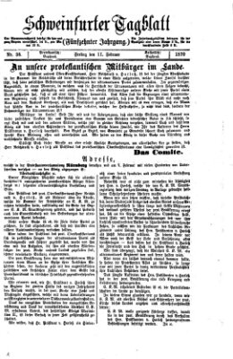 Schweinfurter Tagblatt Freitag 11. Februar 1870