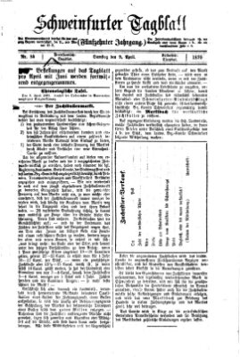 Schweinfurter Tagblatt Samstag 9. April 1870