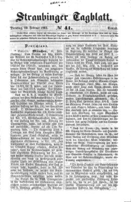Straubinger Tagblatt Dienstag 19. Februar 1861