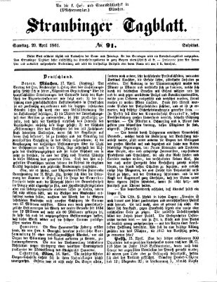 Straubinger Tagblatt Samstag 20. April 1861