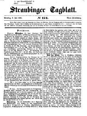 Straubinger Tagblatt Dienstag 2. Juli 1861
