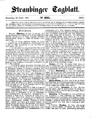 Straubinger Tagblatt Donnerstag 26. September 1861
