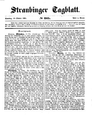 Straubinger Tagblatt Samstag 19. Oktober 1861