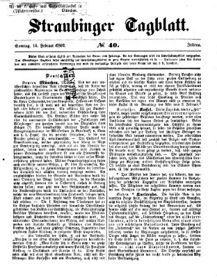 Straubinger Tagblatt Sonntag 16. Februar 1862