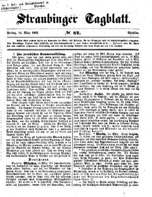 Straubinger Tagblatt Freitag 14. März 1862