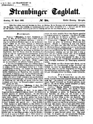 Straubinger Tagblatt Sonntag 27. April 1862