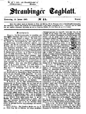 Straubinger Tagblatt Donnerstag 15. Januar 1863