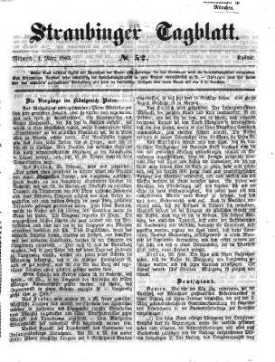 Straubinger Tagblatt Mittwoch 4. März 1863