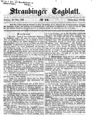 Straubinger Tagblatt Sonntag 29. März 1863