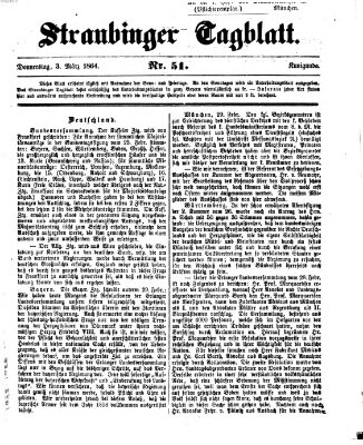 Straubinger Tagblatt Donnerstag 3. März 1864