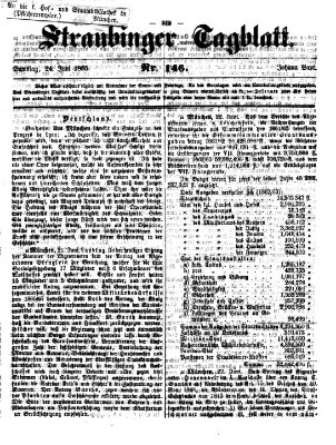 Straubinger Tagblatt Samstag 24. Juni 1865