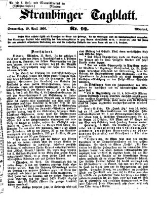 Straubinger Tagblatt Donnerstag 19. April 1866