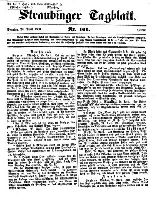 Straubinger Tagblatt Sonntag 29. April 1866