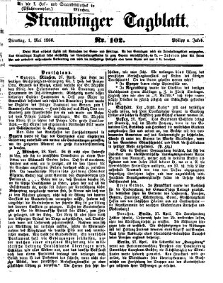 Straubinger Tagblatt Dienstag 1. Mai 1866