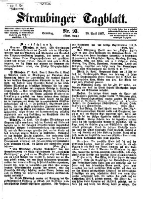 Straubinger Tagblatt Samstag 20. April 1867