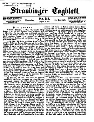 Straubinger Tagblatt Donnerstag 16. Mai 1867