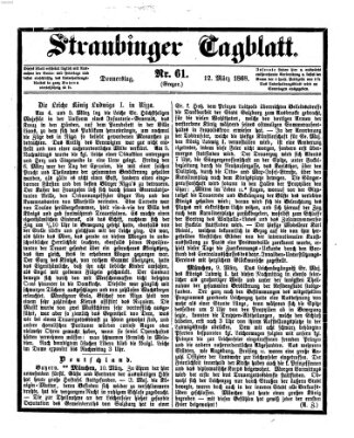 Straubinger Tagblatt Donnerstag 12. März 1868