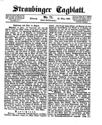 Straubinger Tagblatt Mittwoch 25. März 1868