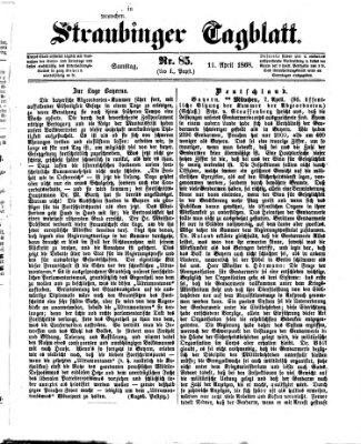 Straubinger Tagblatt Samstag 11. April 1868