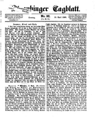 Straubinger Tagblatt Sonntag 19. April 1868