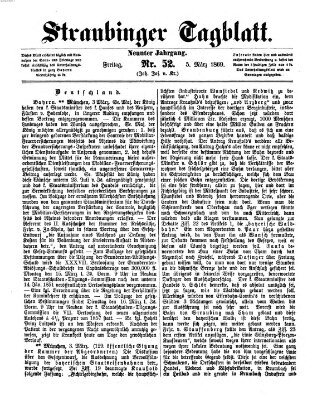 Straubinger Tagblatt Freitag 5. März 1869