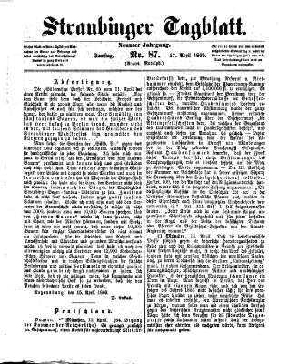 Straubinger Tagblatt Samstag 17. April 1869