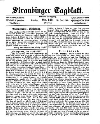 Straubinger Tagblatt Sonntag 20. Juni 1869