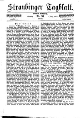 Straubinger Tagblatt Mittwoch 2. März 1870