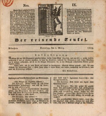 Der reisende Teufel (Der Hofnarr) Sonntag 1. März 1829