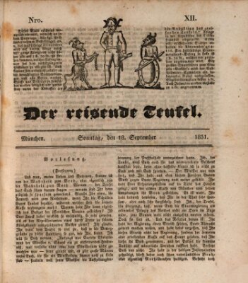 Der reisende Teufel (Der Hofnarr) Sonntag 18. September 1831