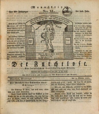 Der furchtlose Bayer (Der reisende Teufel) Sonntag 3. Oktober 1830