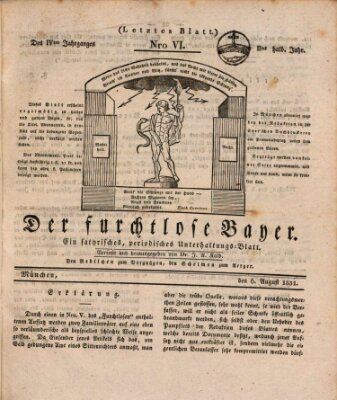 Der furchtlose Bayer (Der reisende Teufel) Samstag 6. August 1831