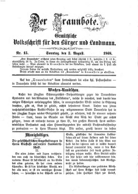 Der Traunbote (Traun-Alz-Salzachbote) Sonntag 2. August 1868